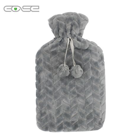 Rubber Plush Water Injection Warm Hand Bag Knitted Cover Christmas Wind Hot Water Bottles Covers