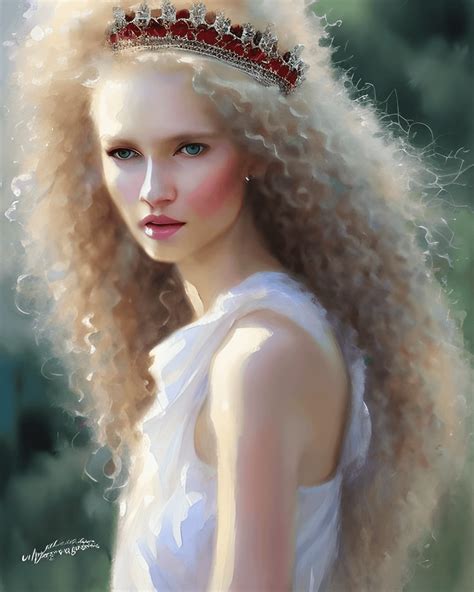 Albino Boho Woman Wearing Tiara And Jewelry Creative Fabrica