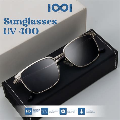 Jual Iooi Eyewear Kacamata Kotak Hitam Sunglasses Metal Casual Anti