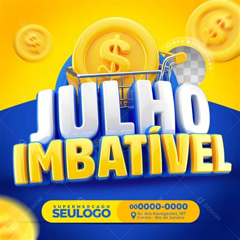 Selo 3d Julho Imbatível Supermercado Para Composição Psd [download