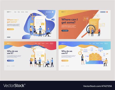 Collection Of Business Analysts Working Royalty Free Vector