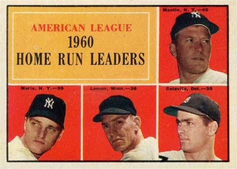 1961 Topps A L Home Run Leaders 44 Baseball VCP Price Guide