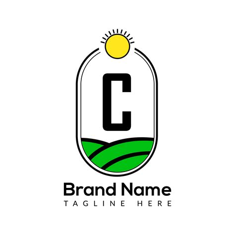 Agriculture Template On C Letter Farmland Logo Agro Farm Eco Farm