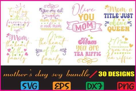 30 Mothers Day Svg Bundle Graphic By Creativestudiobd1 · Creative Fabrica