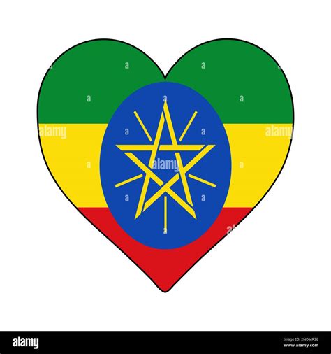 Ethiopia Heart Shape Flag Love Ethiopia Visit Ethiopia Eastern