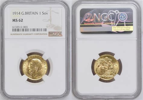 G Britain Sov Great Britain Sovereign George V Gold Ngc Ms