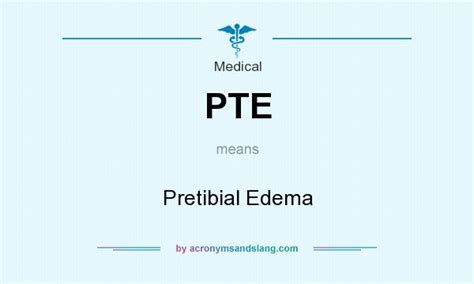 Pte Pretibial Edema In Medical By