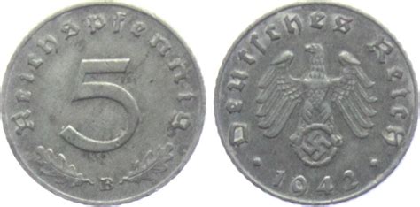 Drittes Reich B Reichspfennig Mit Hakenkreuz Vz Ma Shops