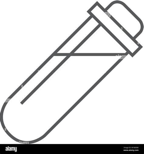 Test Tube Icon In Thin Outline Style Laboratory Medical Science