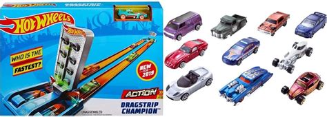 Buy Hot Wheels Dragstrip Champion Playset 10 Pack Styles May Vary Online At Lowest Price In