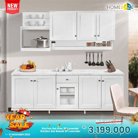 Jual Homebaze Series Kitchen Set Lavender Putih Minimalis Ala