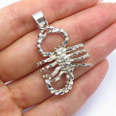 925 Sterling Silver Scorpio Zodiac Sign Pendant EBay