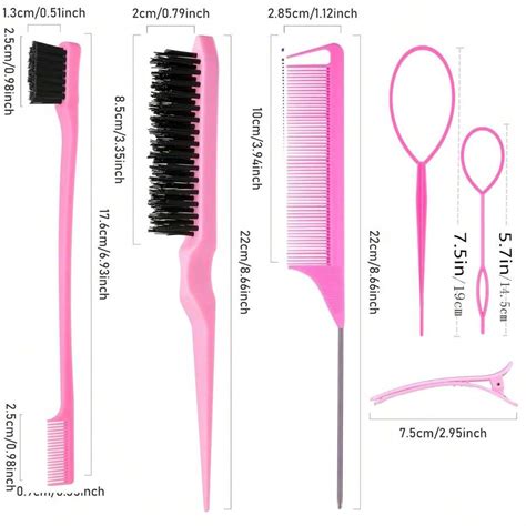 13 Pcs Hair Styling Comb Set Teasing Hair Brush Rat Tail Comb Edge Brush For Edgeandback Brushing