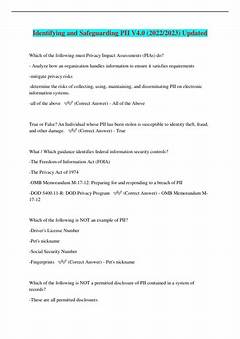 Identifying And Safeguarding Pii Quizlet The Game Changer You Need Right Now