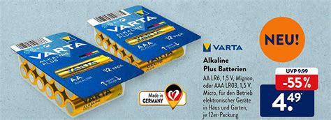 Varta Alkaline Plus Batterien Angebot Bei Aldi Sud