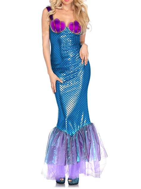 Mermaid Costume for Women Halloween Sequin Mermaid Tail Dress Adult ...