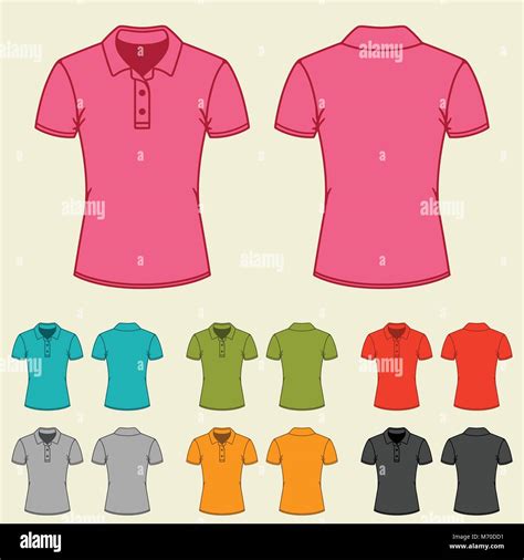 Conjunto de plantillas de colores para la mujer camisetas polo Imagen ...