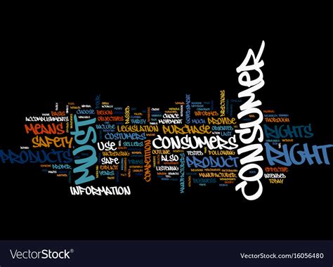 Consumer Rights Text Background Word Cloud Vector Image