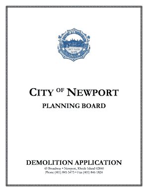 Fillable Online Demolition Permit Application City Of Newport Fax