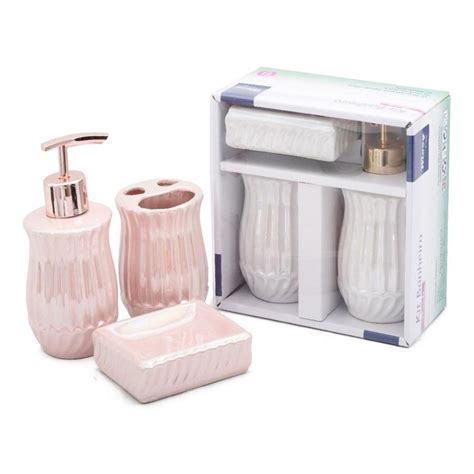 Kit De Banheiro Lavabo Saboneteira Conjunto Pecas Premium Shopee Brasil