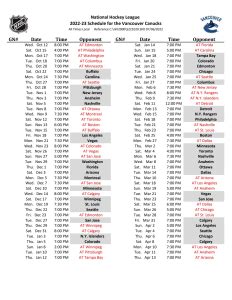 Vancouver Canucks 2022-2023 Regular Season Schedule – CanucksBanter