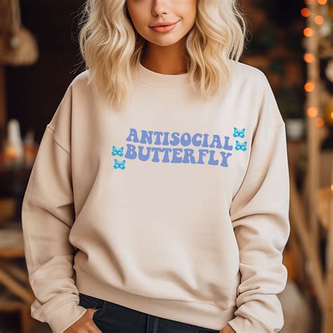 Antisocial Butterfly Shirt Retro Antisocial Vintage Anti Social