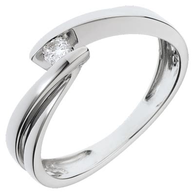 Solitaire Nid Pr Cieux Ondine Or Blanc Carats Diamant