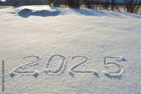 Happy New Year Winter Holidays Figures In The Snow The Year Of