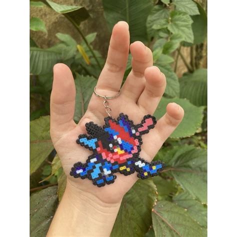 Chaveiro Greninja Pok Mon Pixel Art Hama Beads Perler Beads Shopee