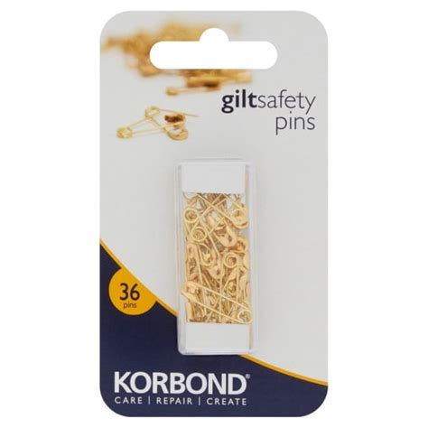 Korbond Gilt Safety Pins Tesco Groceries