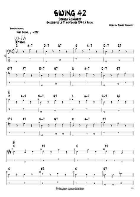 Swing Tab By Django Reinhardt Guitar Pro Full Score Mysongbook