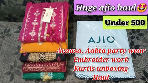 Huge Ajio Party Festive Wear Kurti Unboxing Haul Under Only