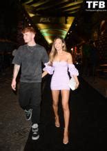 AJ Bunker Sexy Seen Shows Off Her Hot Tits And Legs AT The WHSKY Launch Party In London AZNude