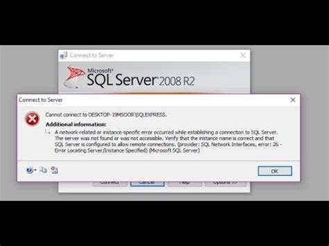 How To Fix Cannot Connect To DESKTOP 19SOOR SQLEXPRESS Error Sql