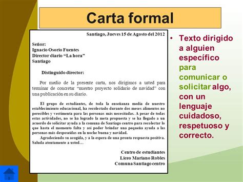 Ejemplos De Cartas Formales