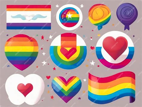 El Icono Del Orgullo Lgbtq Es Un Conjunto De Símbolos Relacionados Con