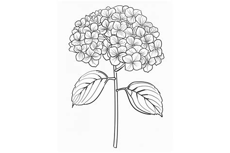 Hydrangea Flower Coloring Page Graphic By Forhadx5 · Creative Fabrica