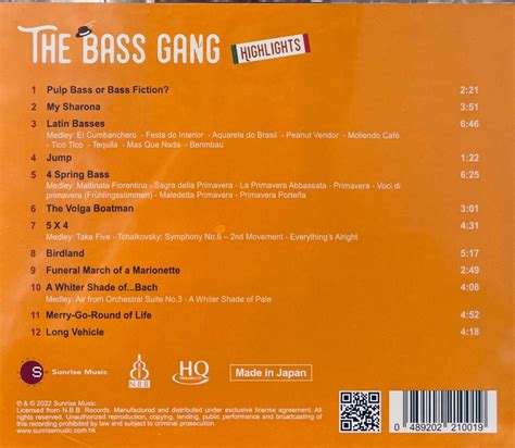 THE BASS GANG HIGHLIGHT (HQCD) MADE IN JAPAN – MUSICCDHK