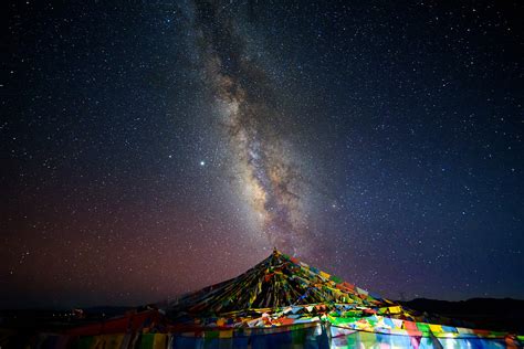 银河星空下的经幡|摄影|风光摄影|摄影师雪山飞兔_原创作品-站酷ZCOOL