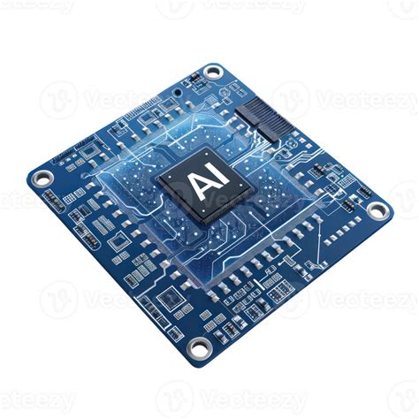 technology blue cpu computer microchips  ai   center top view