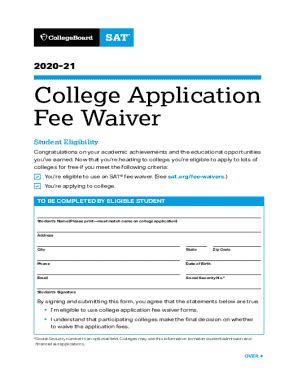 College Application Fee Waiver Students Elligible For Fee