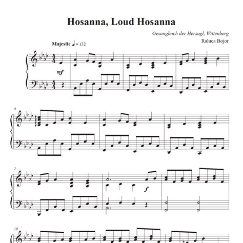 Hosanna Loud Hosanna Palm Sunday Advanced Piano Arrangement Sheet