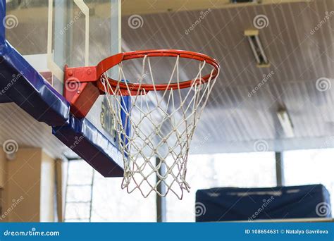 Basketball Hoop In The Gym Stock Image Image Of Exercise 108654631