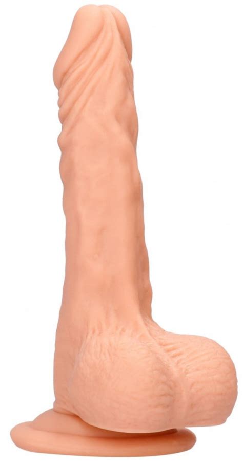 Телесный фаллоимитатор Realistic Dildo With Balls 20 см