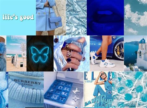 Boujee Blue Aesthetic Wall Collage Kit Digital Download Etsy Cute