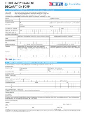 Fillable Online Third Party Payment Declaration Form