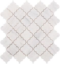 Ellis Fisher Bianco 11 X 12 Arabesque Marble Mosaic Tile At Menards