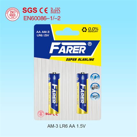 1 5V Farer Super Alkaline Dry Cell Battery Lr6 AA Am 3 China Lr6