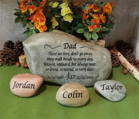 Engraved River Rock Memorial Stones (Large)