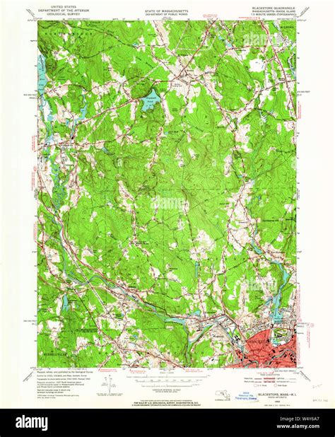 Massachusetts USGS Historical Topo Map MA Blackstone 350015 1953 24000 ...